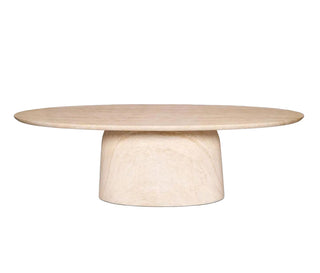 Corsica Oval Dining Table Ivory Travertine Look - Preorder