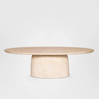Corsica Oval Dining Table Ivory Travertine Look - Preorder