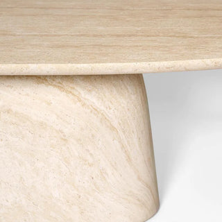 Corsica Oval Dining Table Ivory Travertine Look - Preorder