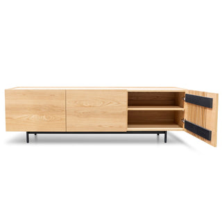 Entertainment TV Unit – Natural with Black Legs