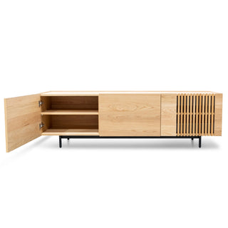 Entertainment TV Unit – Natural with Black Legs