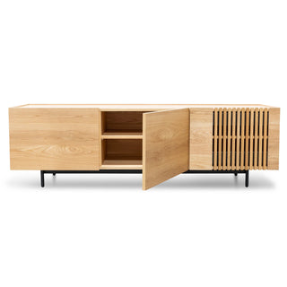 Entertainment TV Unit – Natural with Black Legs