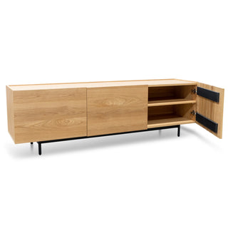 Entertainment TV Unit – Natural with Black Legs