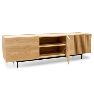 Entertainment TV Unit – Natural with Black Legs