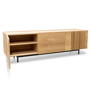 Entertainment TV Unit – Natural with Black Legs