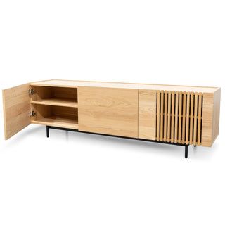 Entertainment TV Unit – Natural with Black Legs