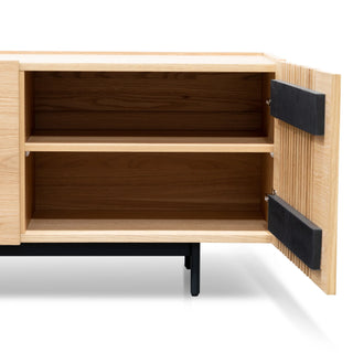 Entertainment TV Unit – Natural with Black Legs