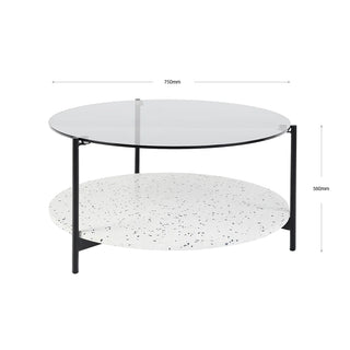 Maddox Coffee Table - Black White Terrazzo - Preorder