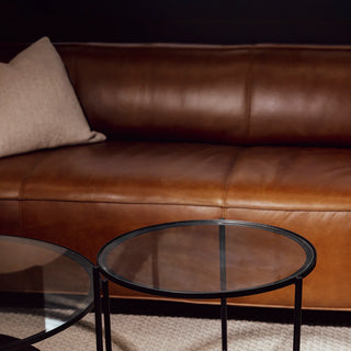 Cabot Leather Sofa - Saddle Brown