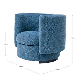 Arena Boucle Occasional Chair - Azur Navy