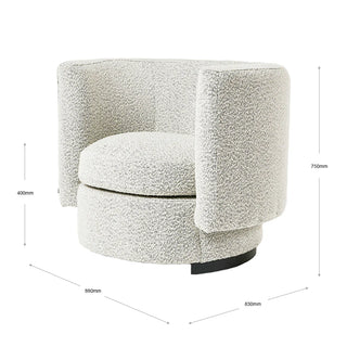 Arena Boucle Occasional Chair - Silver - Preorder