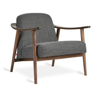 Baltic Fabric Armchair - Andorra Pewter/ Walnut