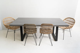 Savannah 2.0m Rectangular Dining Table - Grey & Black