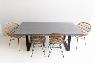 Savannah 2.0m Rectangular Dining Table - Grey & Black