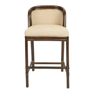 La Rou Rattan & Fabric Counter Stool, Brown / Beige