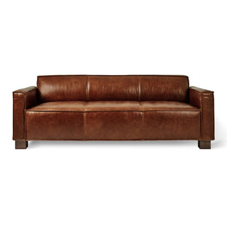 Cabot Leather Sofa - Saddle Brown