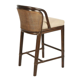 La Rou Rattan & Fabric Counter Stool, Brown / Beige