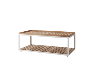 Level outdoor rectangular coffee table