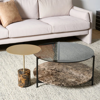 Lilli Side Table - Black & Red Marble