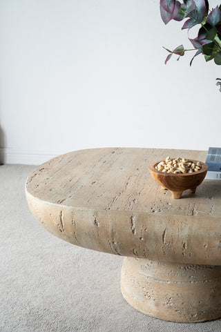 Ravenna cement oval coffee table - 92cm