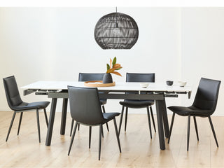 Crestwood Large Extension Dining Table Snow White Ceramic
