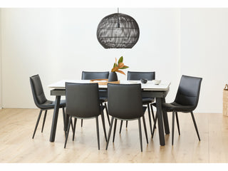 Crestwood Large Extension Dining Table Snow White Ceramic