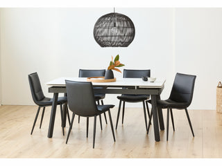 Crestwood Large Extension Dining Table Snow White Ceramic