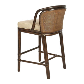 La Rou Rattan & Fabric Counter Stool, Brown / Beige