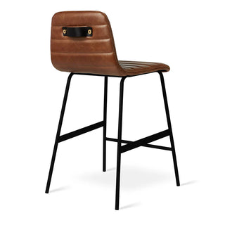 Lecture Leather Bar Stool - Saddle Brown