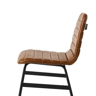 Lecture Leather Dining Chair - Saddle Brown