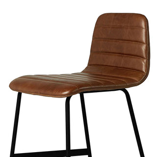 Lecture Leather Bar Stool - Saddle Brown