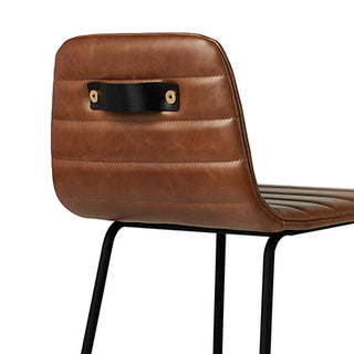 Lecture Leather Bar Stool - Saddle Brown