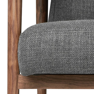 Baltic Fabric Armchair - Andorra Pewter/ Walnut