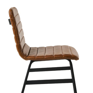 Lecture Leather Dining Chair - Saddle Brown