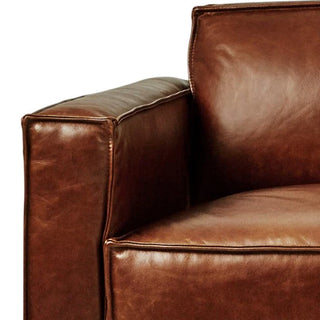 Cabot Leather Sofa - Saddle Brown