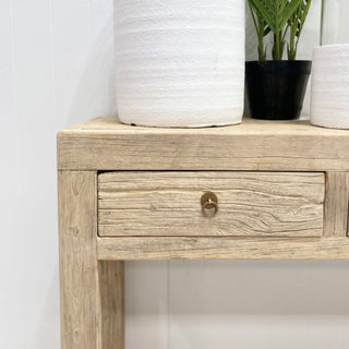 Palu Recycled Timber Console with 2 Drawers