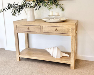 Palu Recycled Timber Console with 2 Drawers