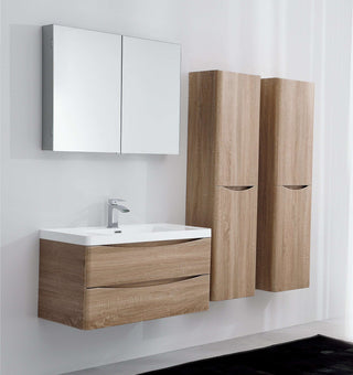 Ancona 900mm Wall Hung - White Oak