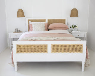 Bella Cane Bed - King Size - White