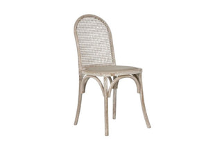 Alwyn Rattan Elm Wood Dining Chair Grey Dust