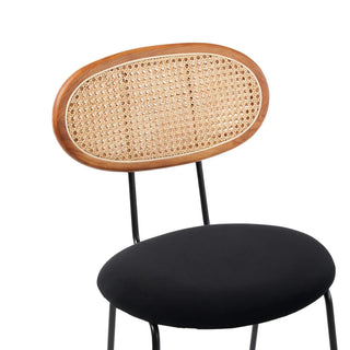 Betty Rattan Velvet Bar Stool