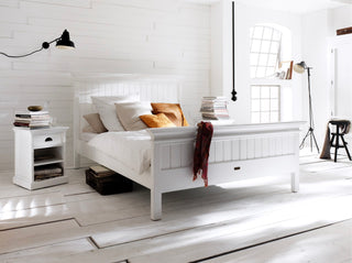 Halifax King Bed with Footboard - White