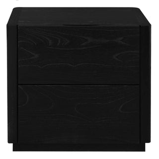 Gatsby 2 Drawer Bedside Table - Black