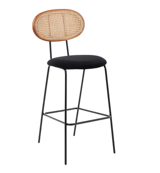 Betty Rattan Velvet Bar Stool