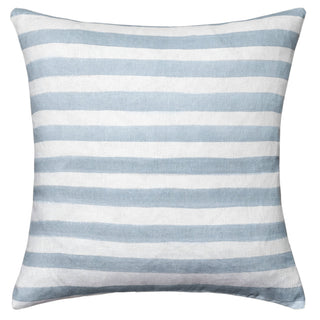 Rumi Striped Blue Linen Cushion With Feather Insert - 50X50cm