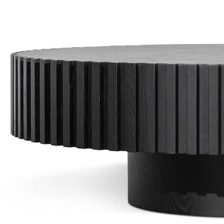 Oak Round Coffee Table - Black