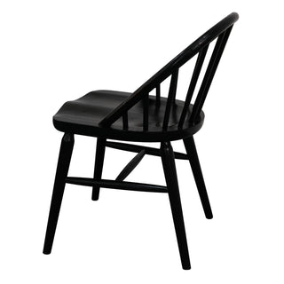 Vera Oak Solid Oak Dining Chair - Set of 2 - Black
