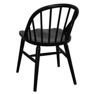 Vera Oak Solid Oak Dining Chair - Set of 2 - Black