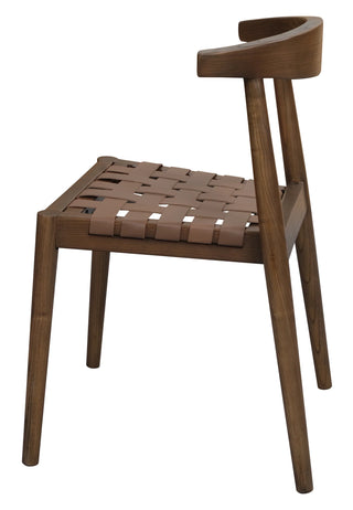 Elliot Leather Dining Chair - Walnut