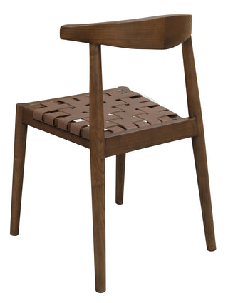 Elliot Leather Dining Chair - Walnut
